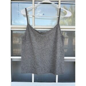 DKNY Essentials‎ Gray Lambswool Angora Knit Camisole Spaghetti Tank  M Minimal